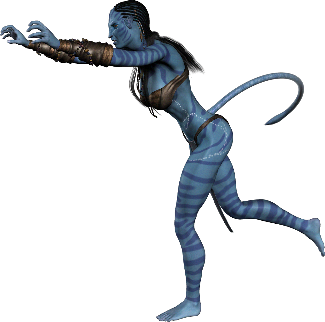Na'vi_ Warrior_ Pose_ Avatar PNG