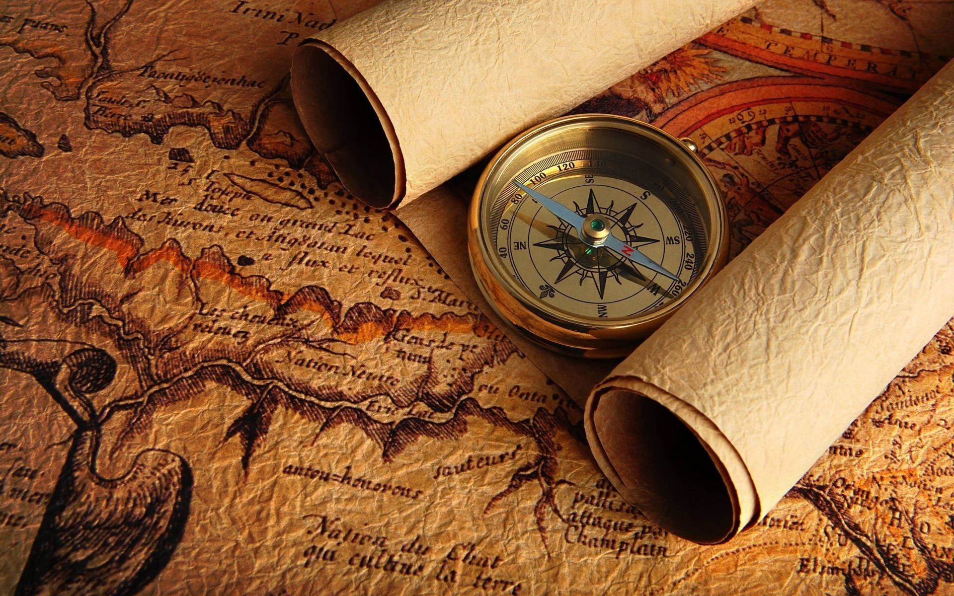 Navigationmit Topografischer Karte Wallpaper