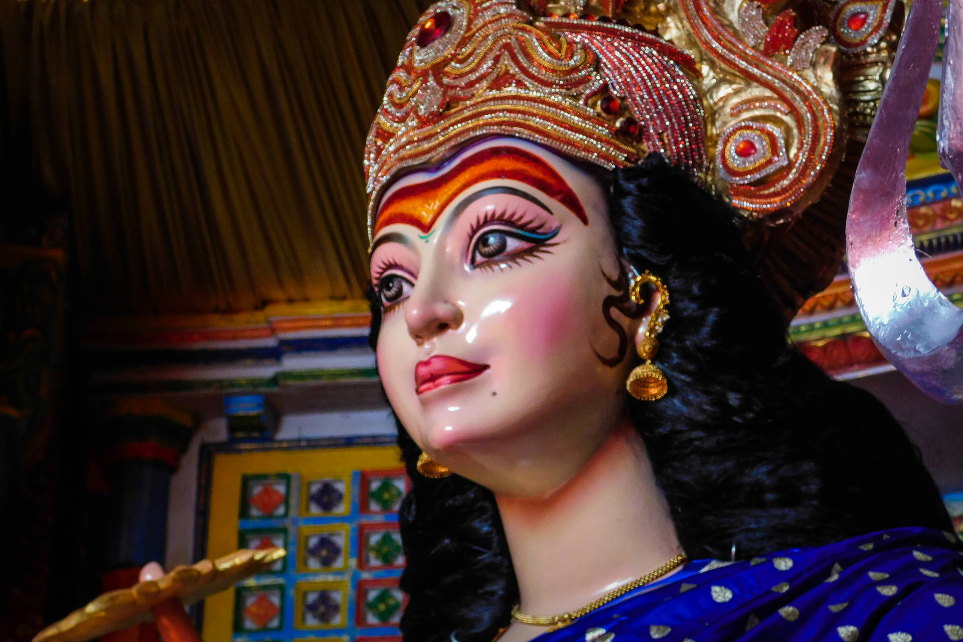 Navratri With Red Face Paint