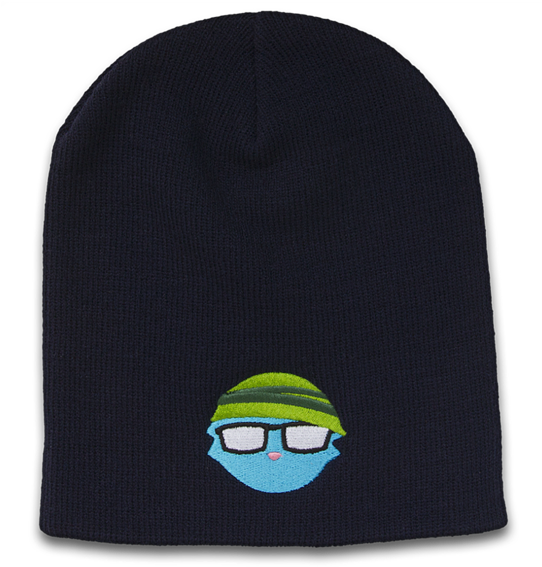 Navy Beanie Cartoon Embroidery PNG