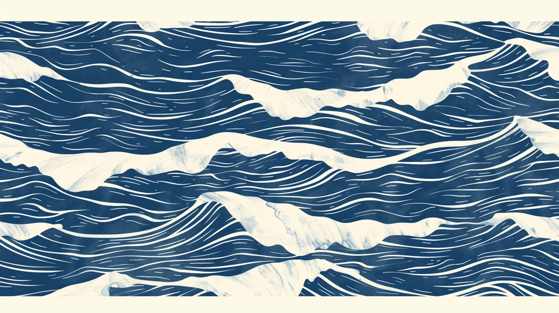 Navy_ Blue_and_ White_ Waves_ Pattern Wallpaper