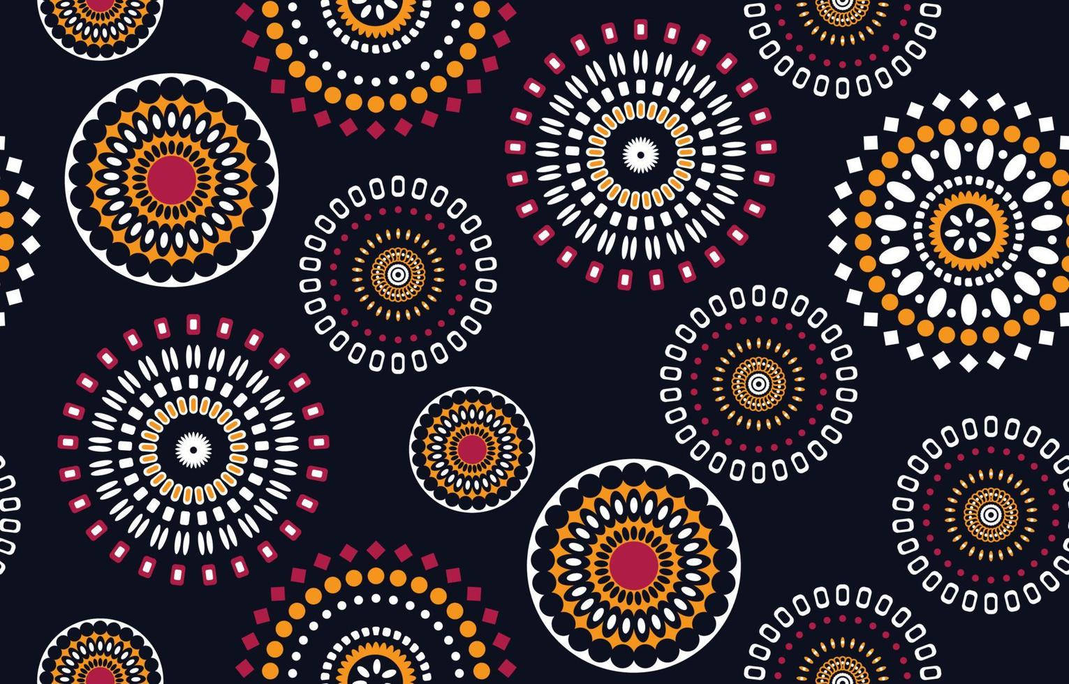 Navy Blue Background African Wax Fabric Wallpaper