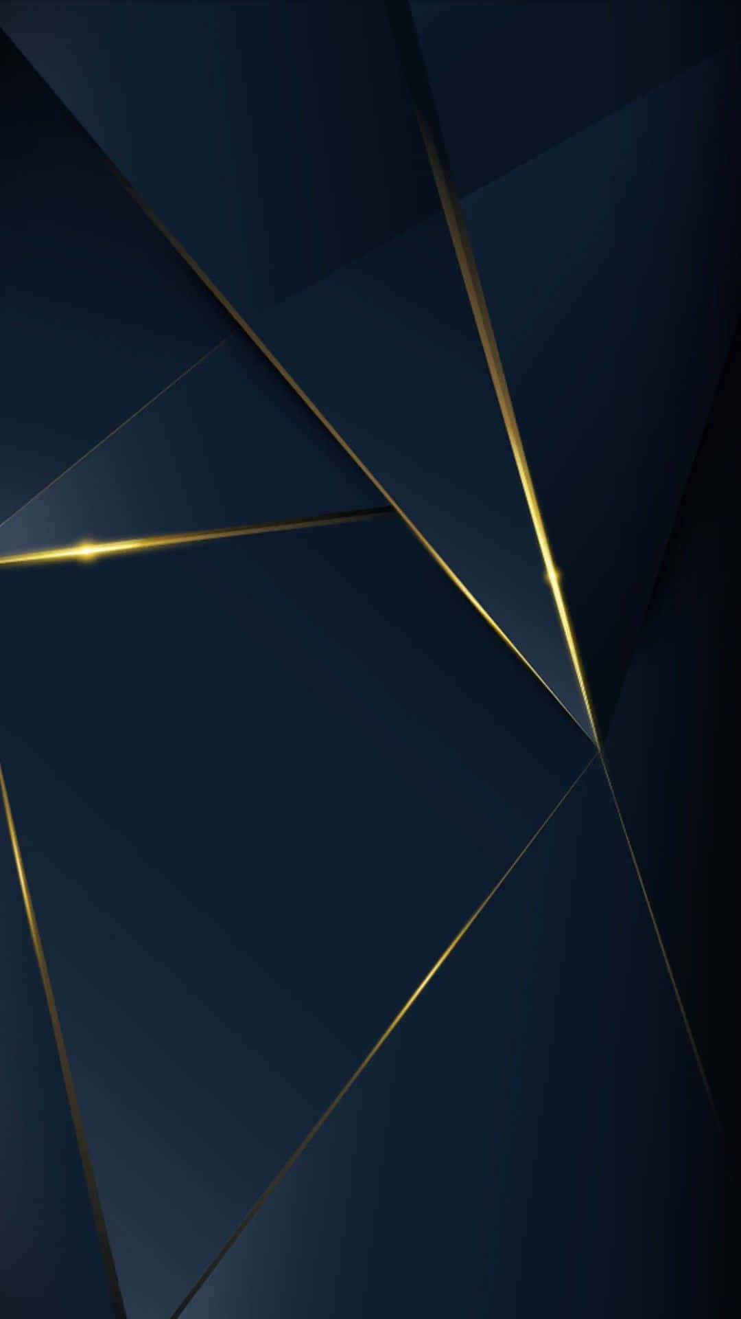 Navy Blue Geometric Designwith Gold Lines Wallpaper
