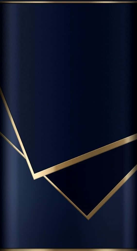Navy Blue Gold Geometric Design Wallpaper