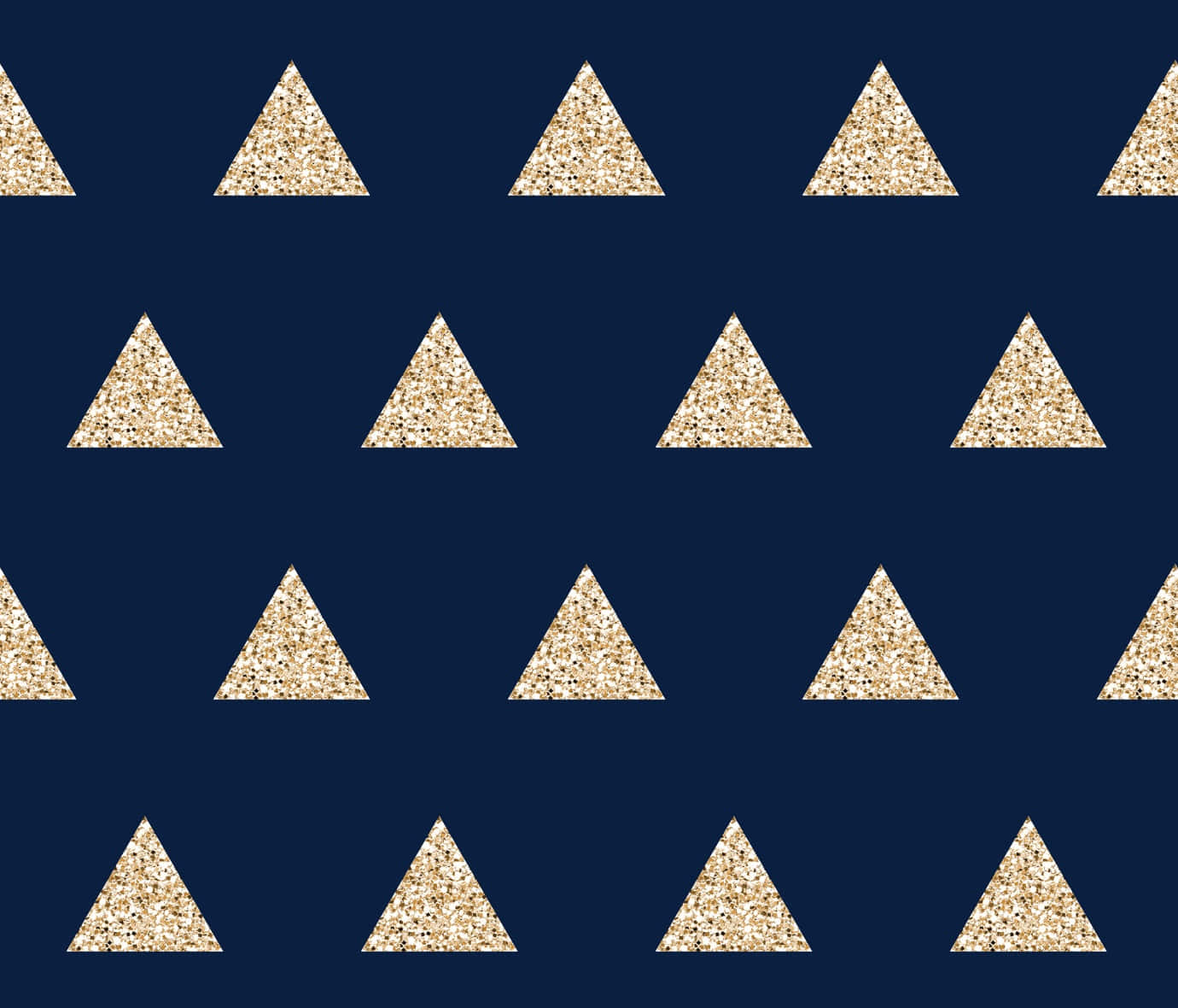 Navy Blue Gold Triangle Pattern Wallpaper
