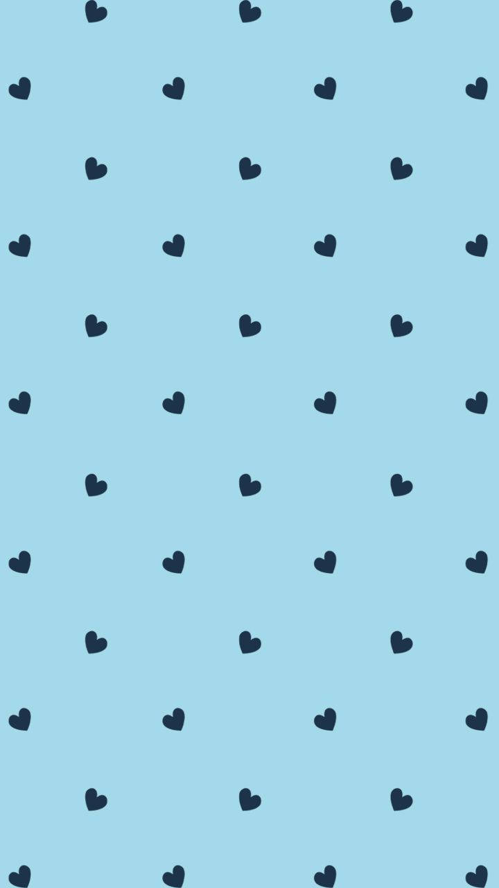 Navy Blue Heart Pattern Wallpaper