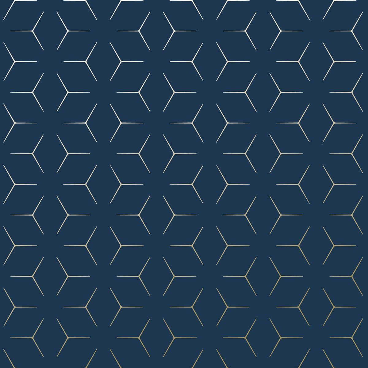 Navy Blue Hexagon Pattern Wallpaper