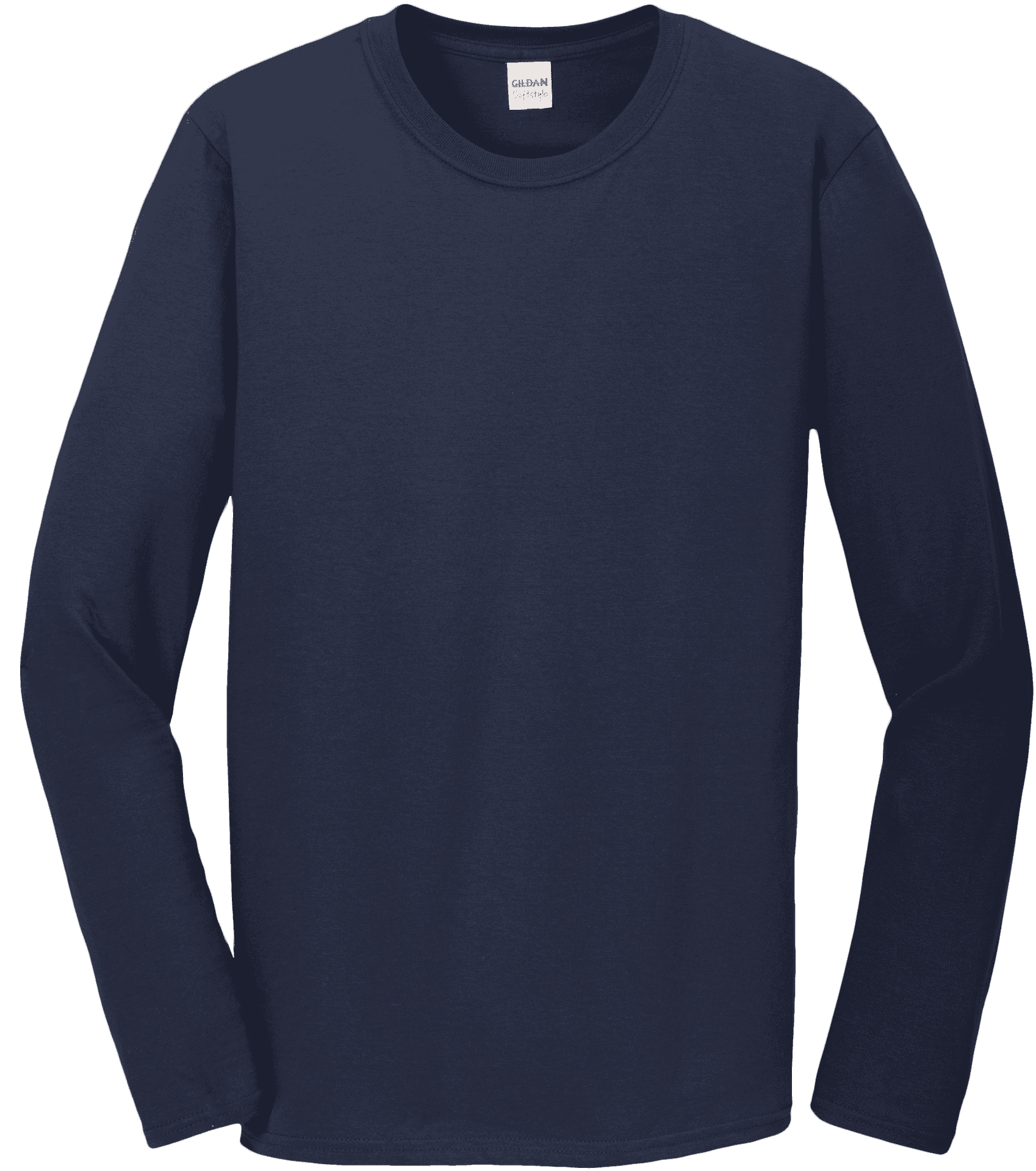 Navy Blue Long Sleeve T Shirt Template PNG