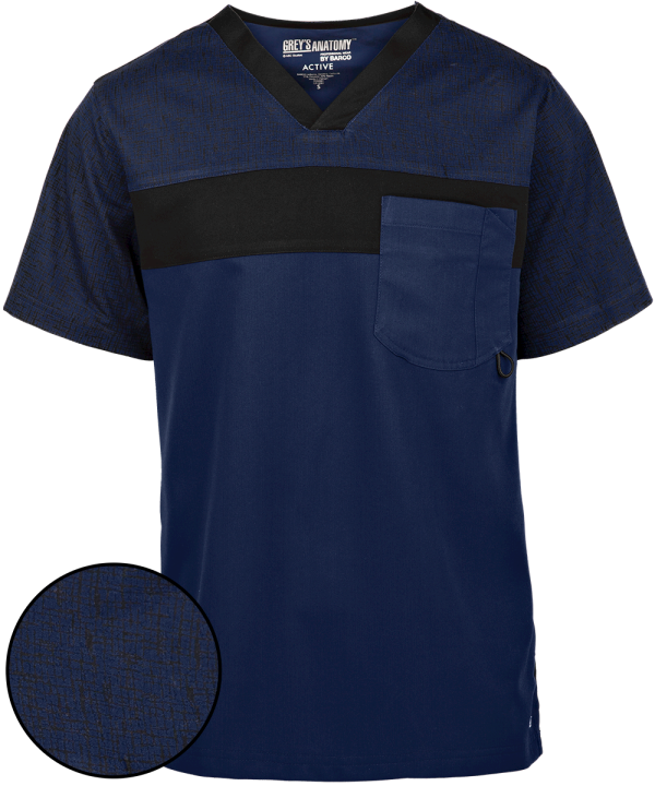 Navy Blue Medical Scrub Top PNG