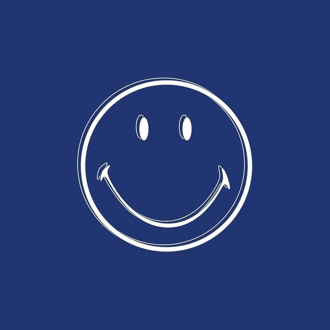 Navy Blue Preppy Smiley Face Wallpaper