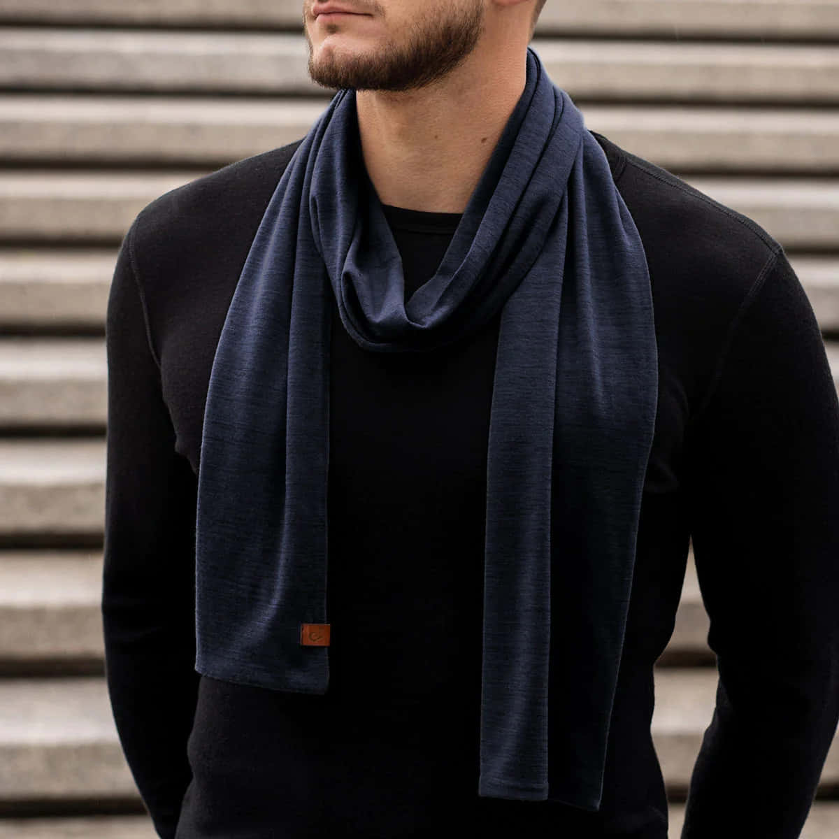 A luxurious navy blue scarf in all its glory Wallpaper