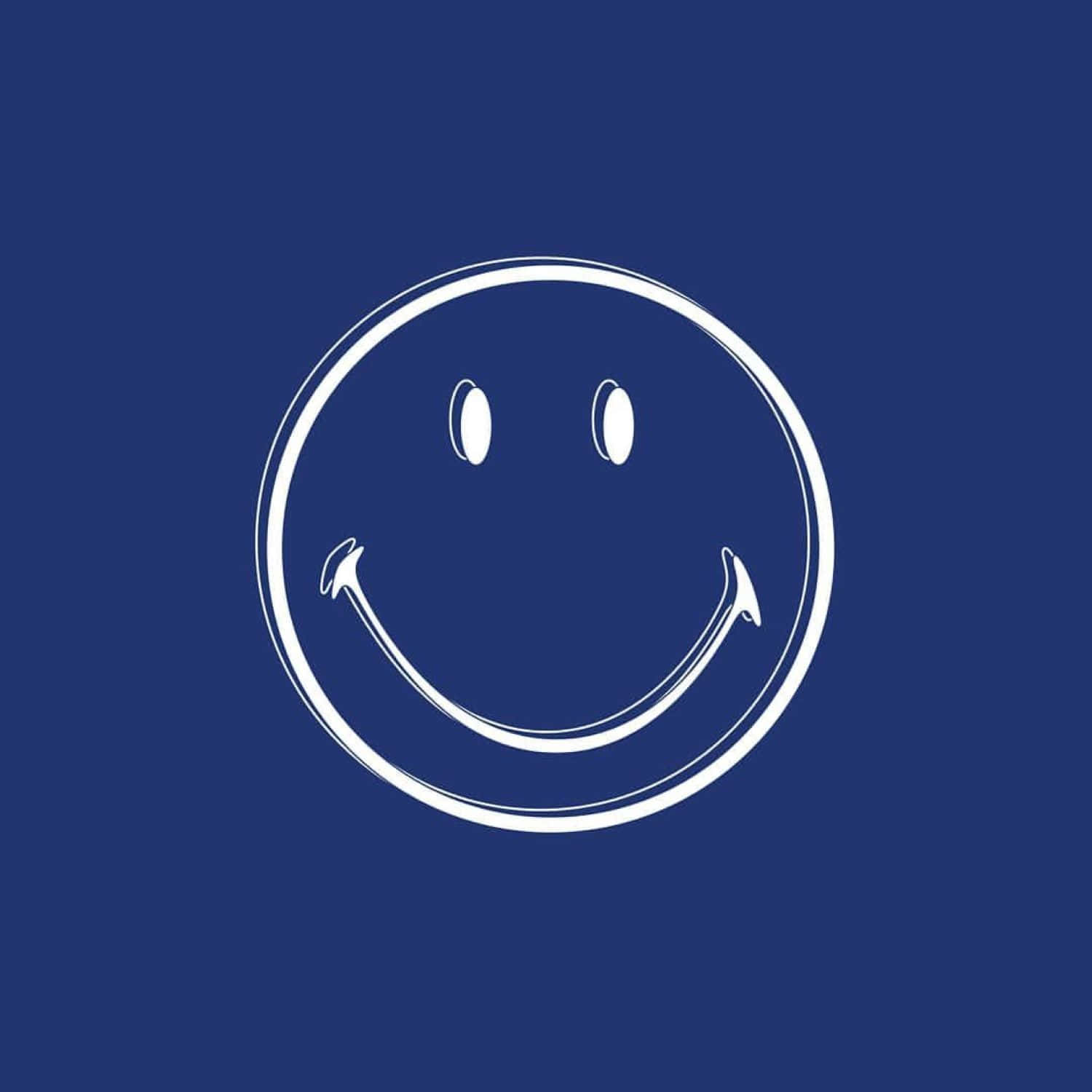 Navy Blue Smiley Face Wallpaper