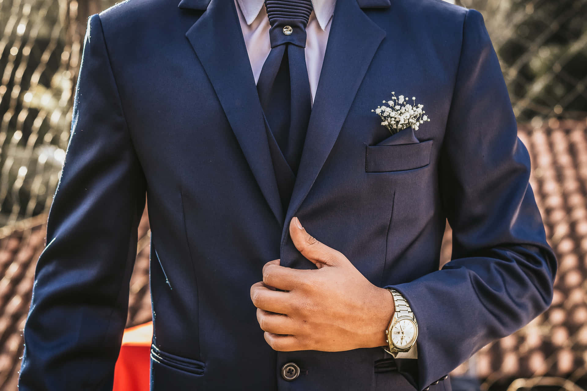 Rocking a Sharp Look - Navy Blue Suit Wallpaper