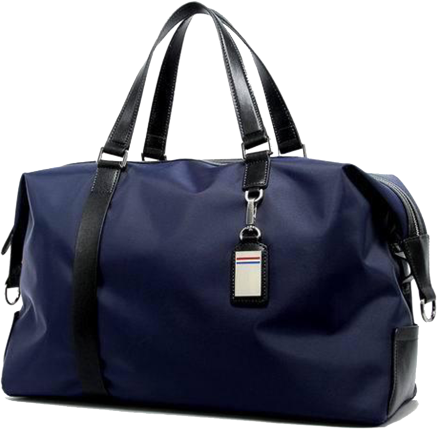 Navy Blue Travel Duffel Bag PNG