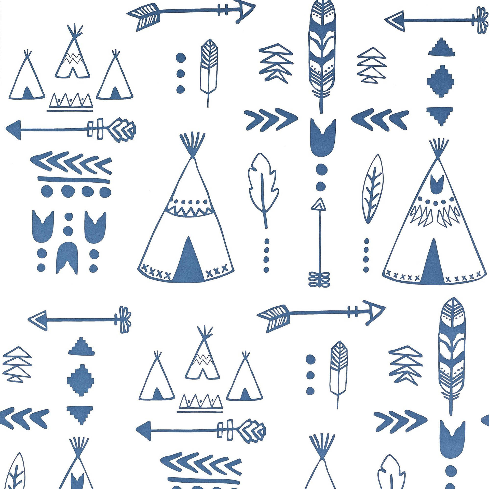 Navy Blue Tribal White Pattern