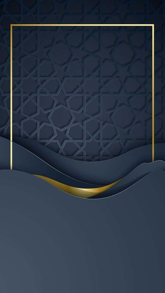 Navy Gold Abstract Design Wallpaper