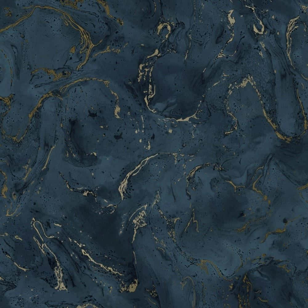 Navy Gold Marble Texture Wallpaper