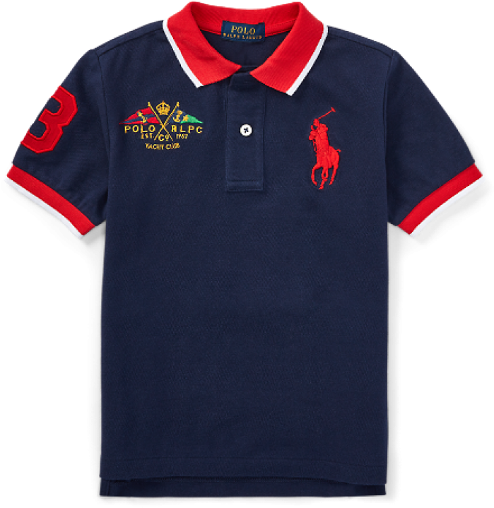 Download Navy Red Polo Shirt Yacht Club Design | Wallpapers.com
