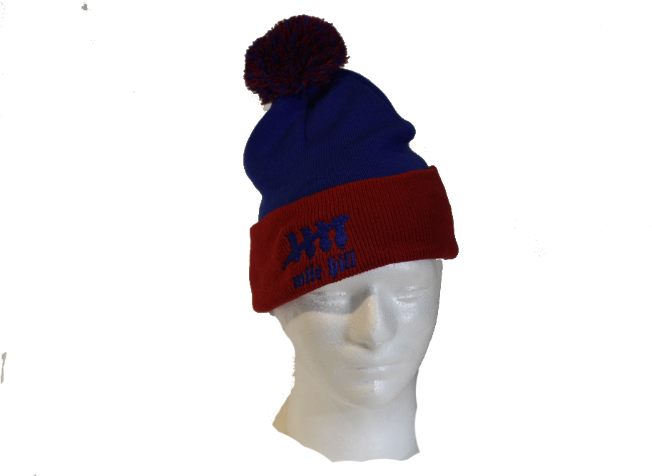Navy Red Pom Pom Beanie Mannequin PNG