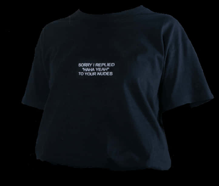 Navy Shirt With Text PNG