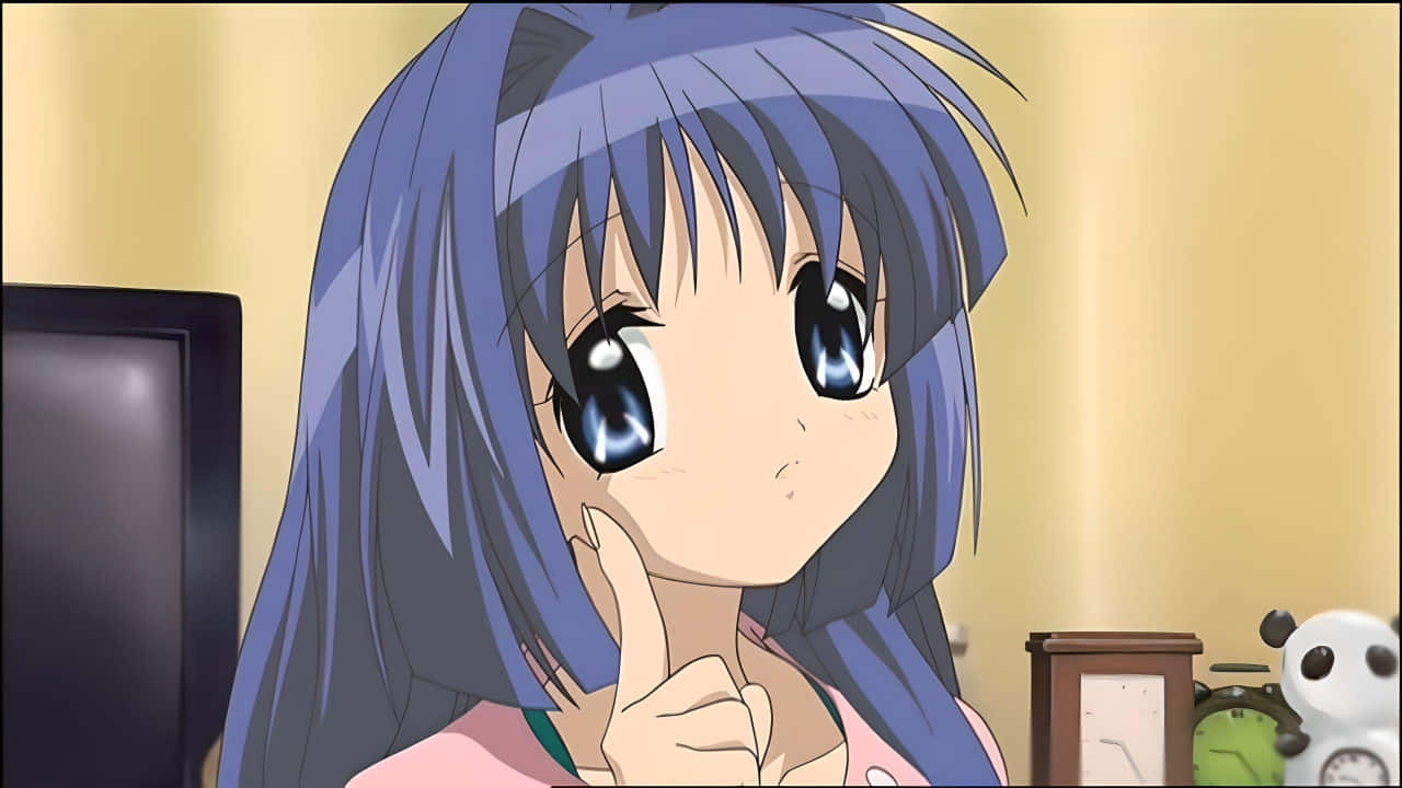 Nayuki Minase From Kanon In Thoughtful Moment Wallpaper