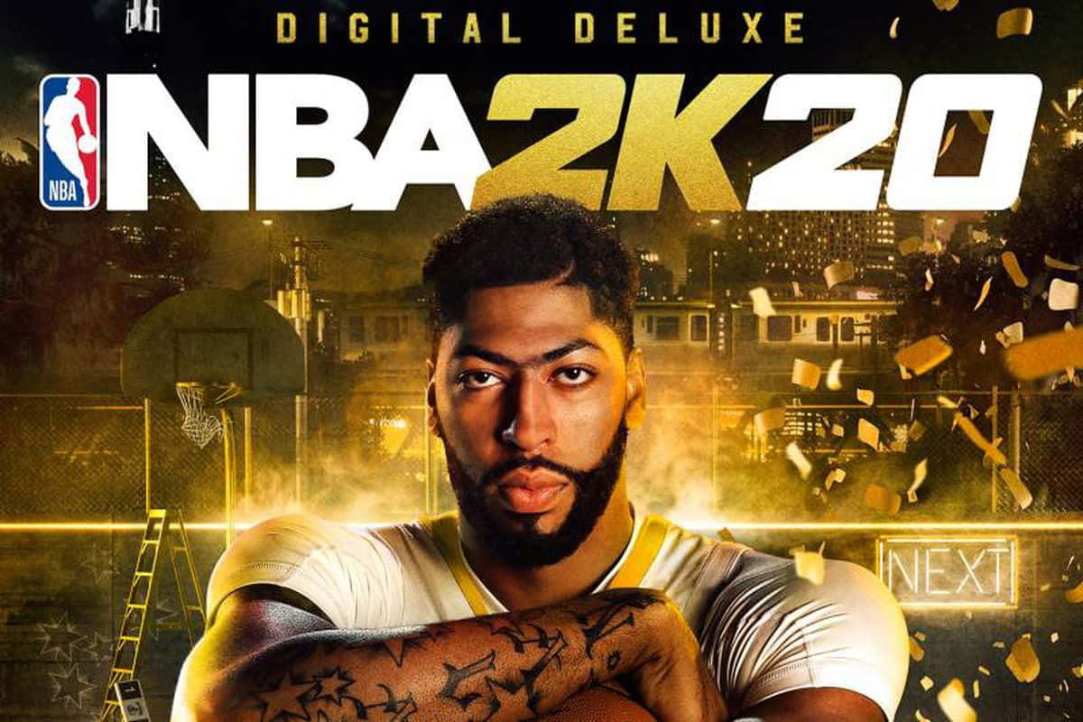 NBA 2K20 action-packed gameplay on the court Wallpaper