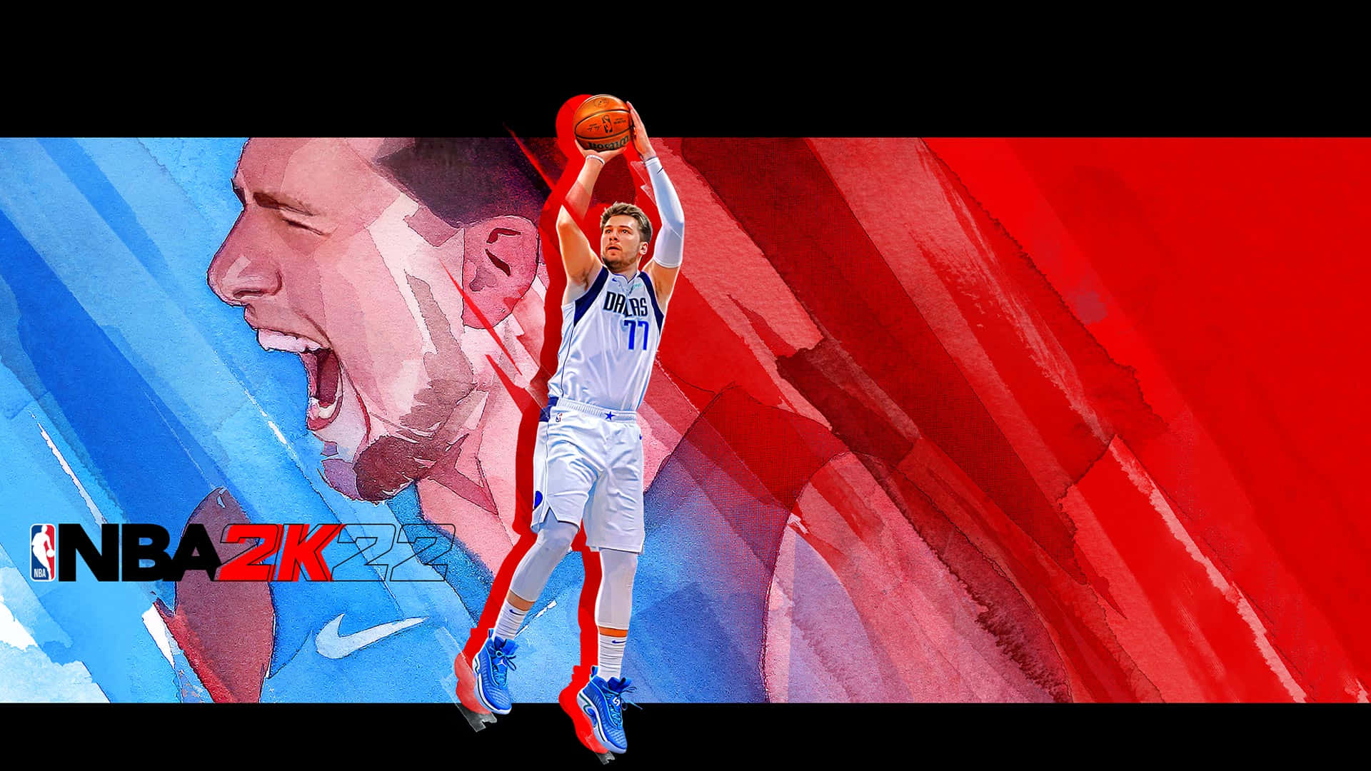 Luka Dončić Fade Away Jump Shot NBA 2K22 Wallpaper