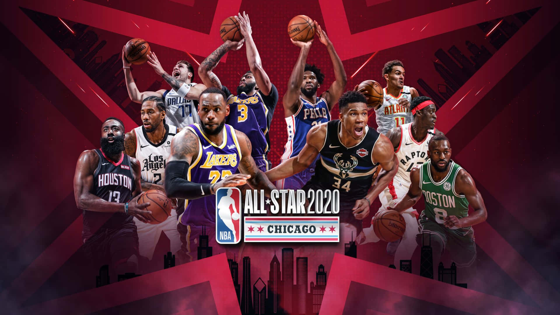 Nba All-star Players In Action Wallpaper