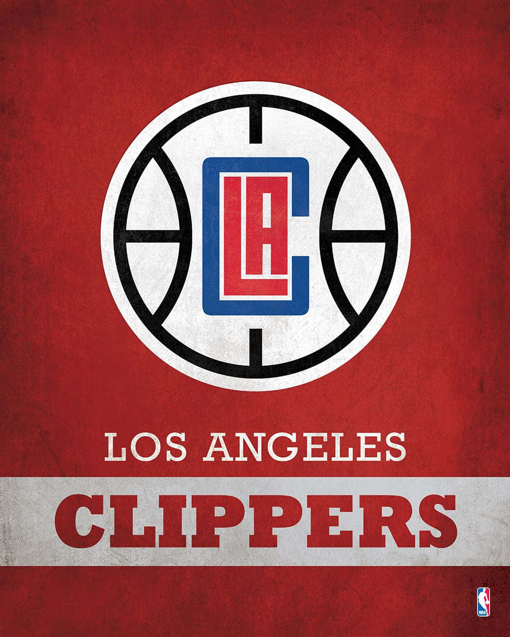 NBA Basketball Hold LA Clippers Rød Illustration Design Wallpaper