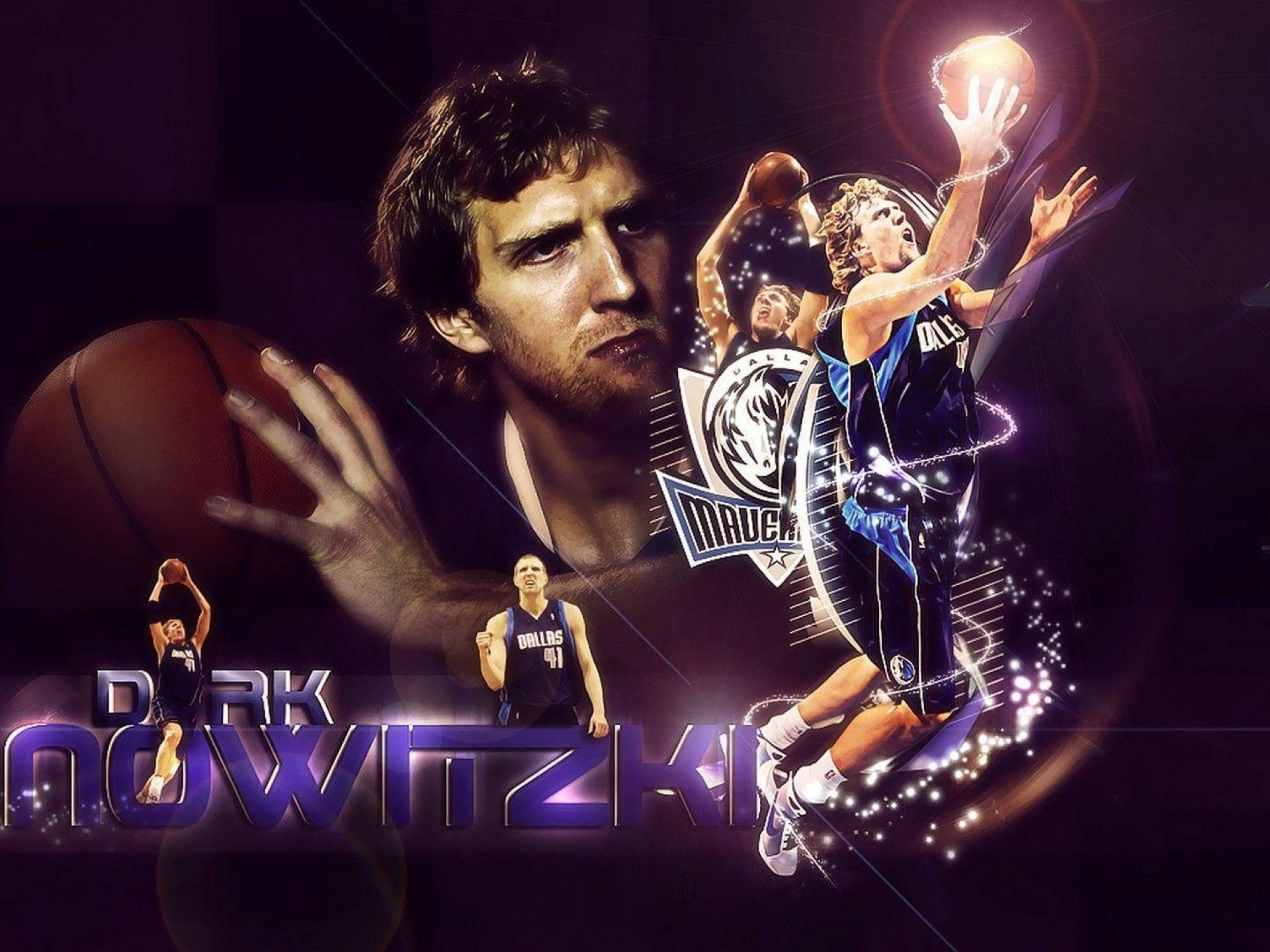 NBA Dirk Nowitzki fan kunstværk tapet Wallpaper