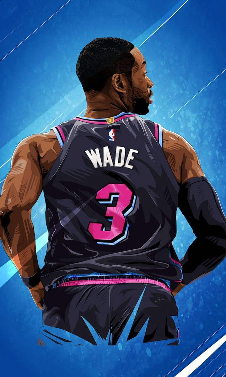 NBA  Dwayne Wade Miami Heat Jersey Number Three Wallpaper