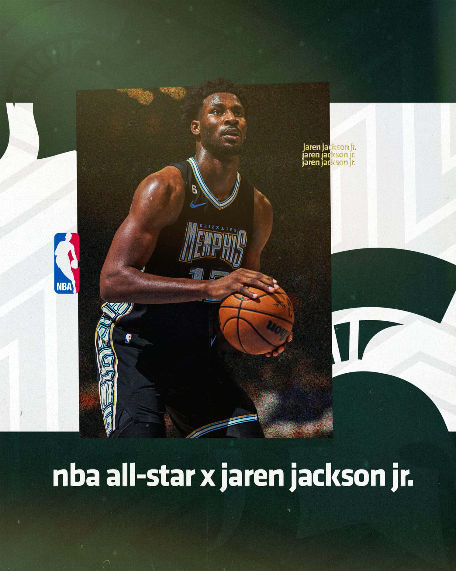 Grafisk NBA af Jaren Jackson Jr. Wallpaper