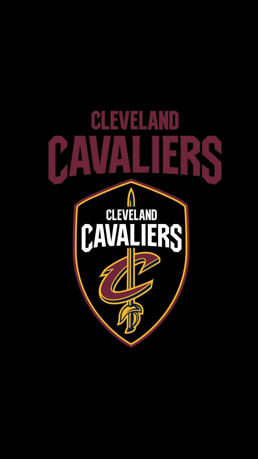 NBA iPhone Cleveland Cavaliers Logo i sort og hvid. Wallpaper