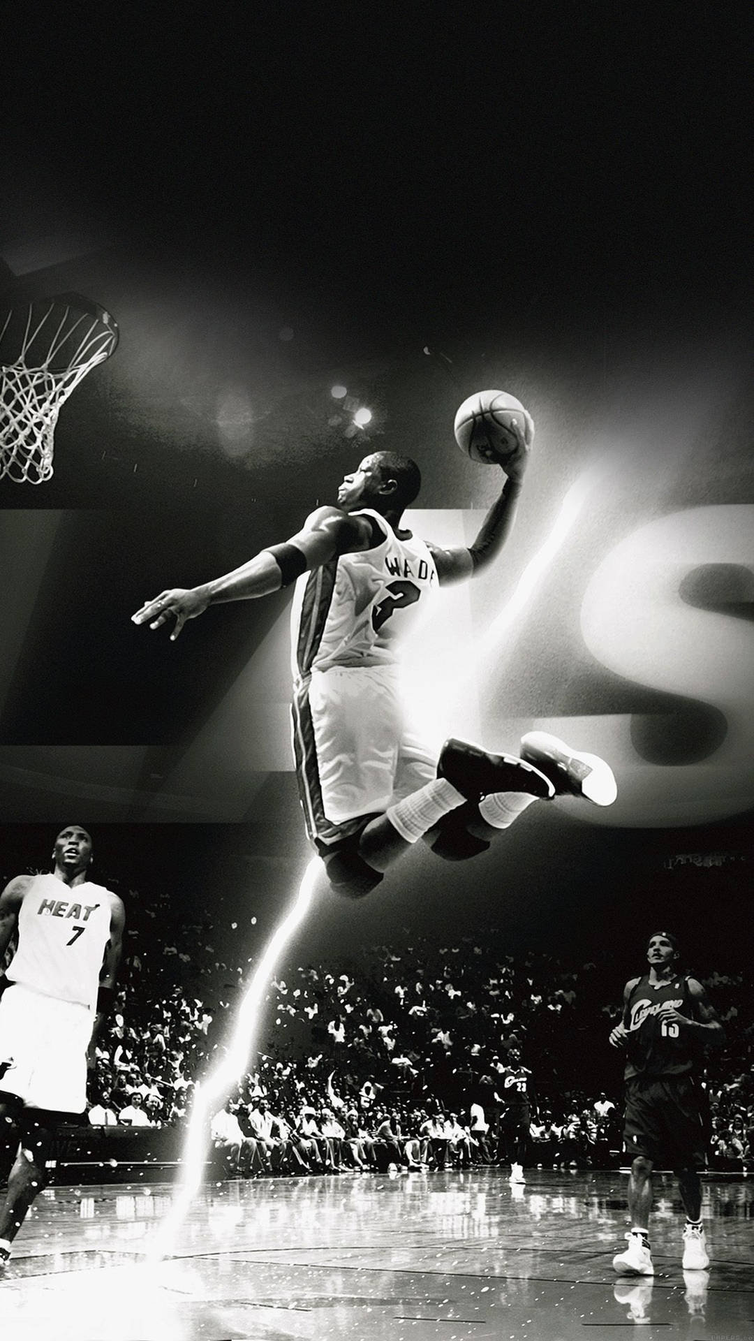 NBA iPhone Dwyane Wade Miami Heat Dunk Wallpaper