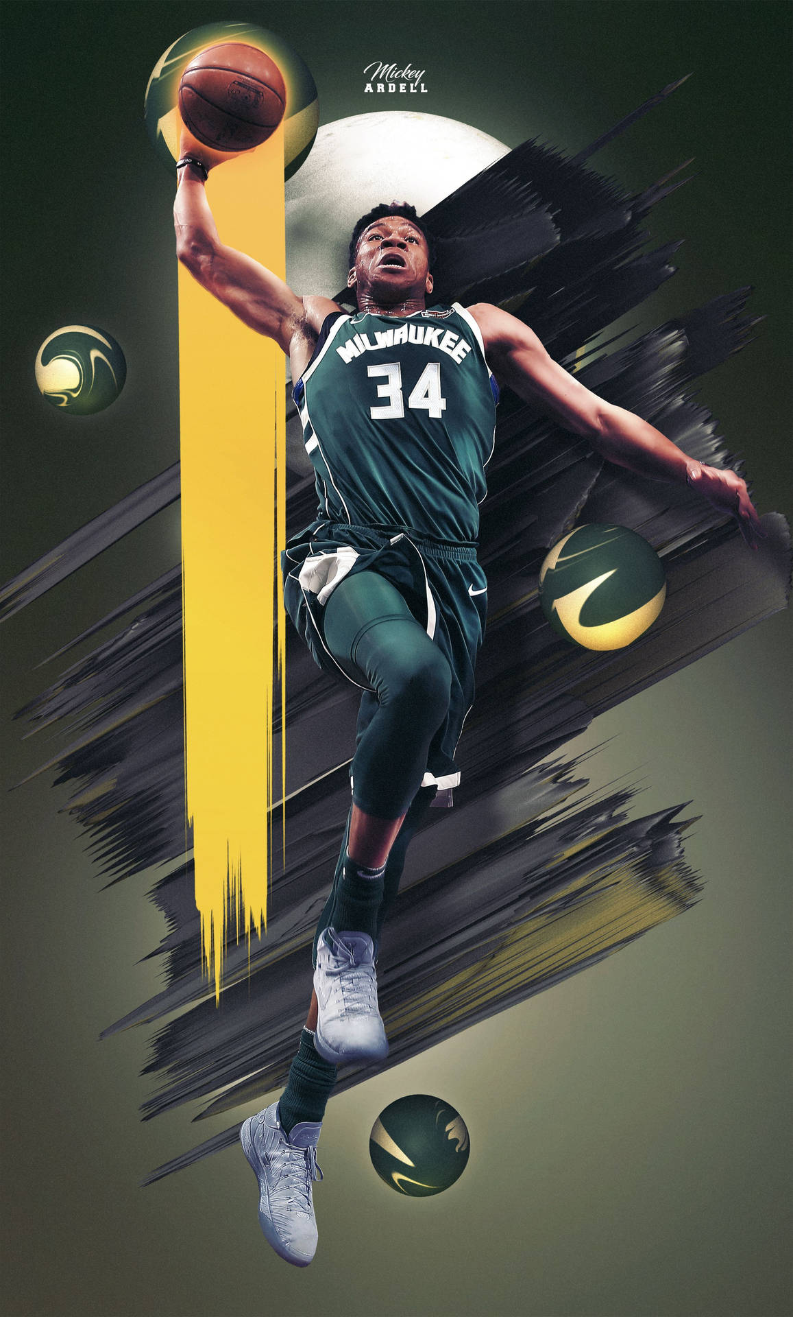 Milwaukee Bucks (NBA) iPhone 6/7/8 Lock Screen Wallpaper