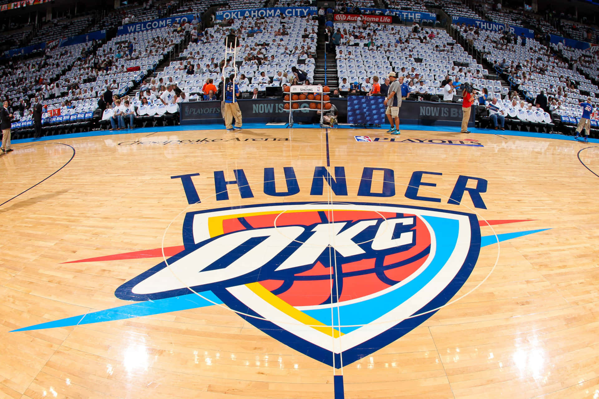 NBA League Oklahoma City Thunders Chesapeake Energy Arena Tapet Wallpaper