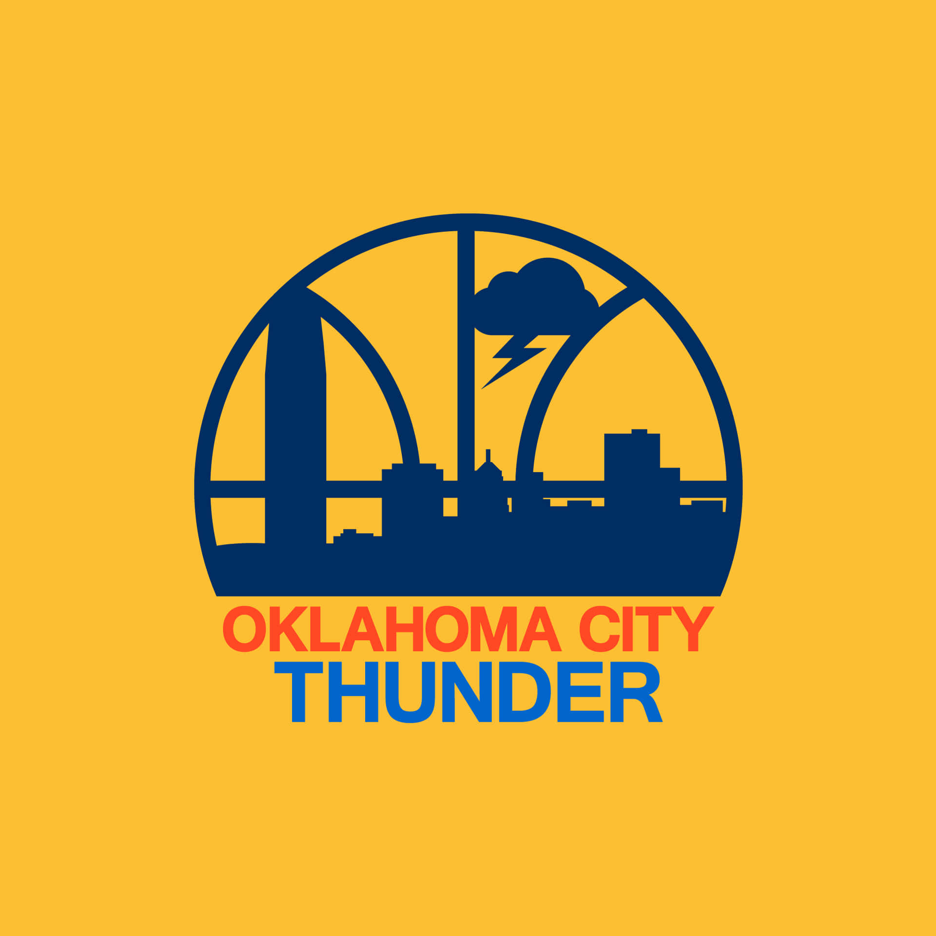 NBA League Oklahoma City Thunders Team Logo Wallpaper