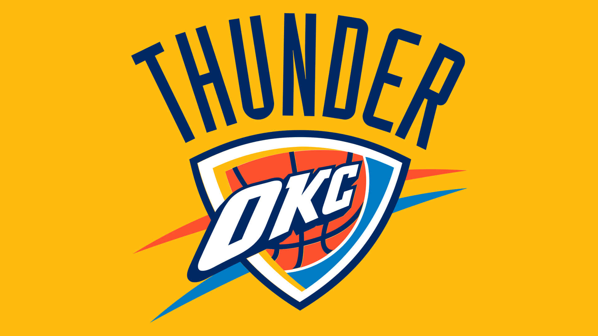 NBA Liga Holdet OKC Oklahoma City Thunders Logo Tapet Wallpaper