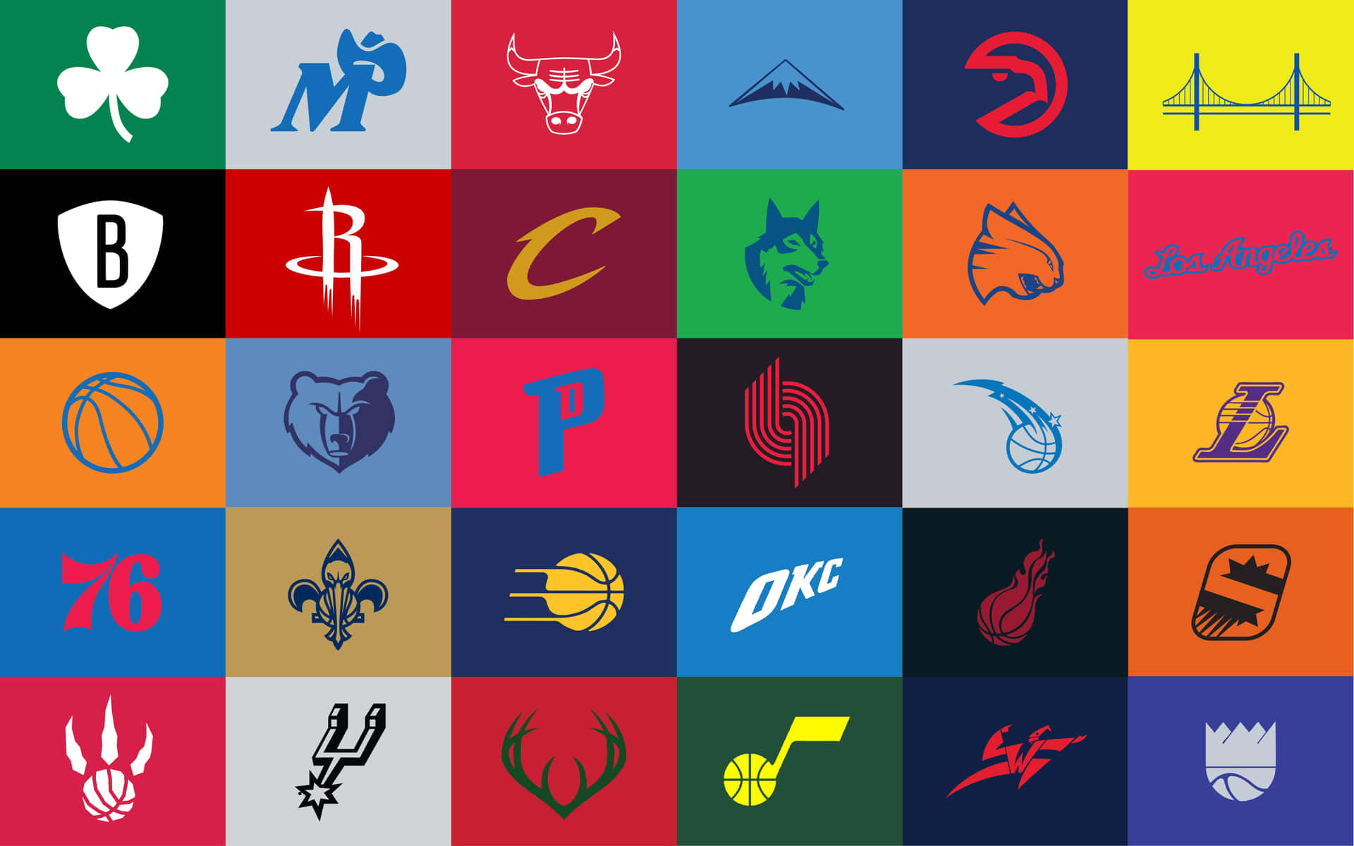 Simplified Team Nba Logos Wallpaper