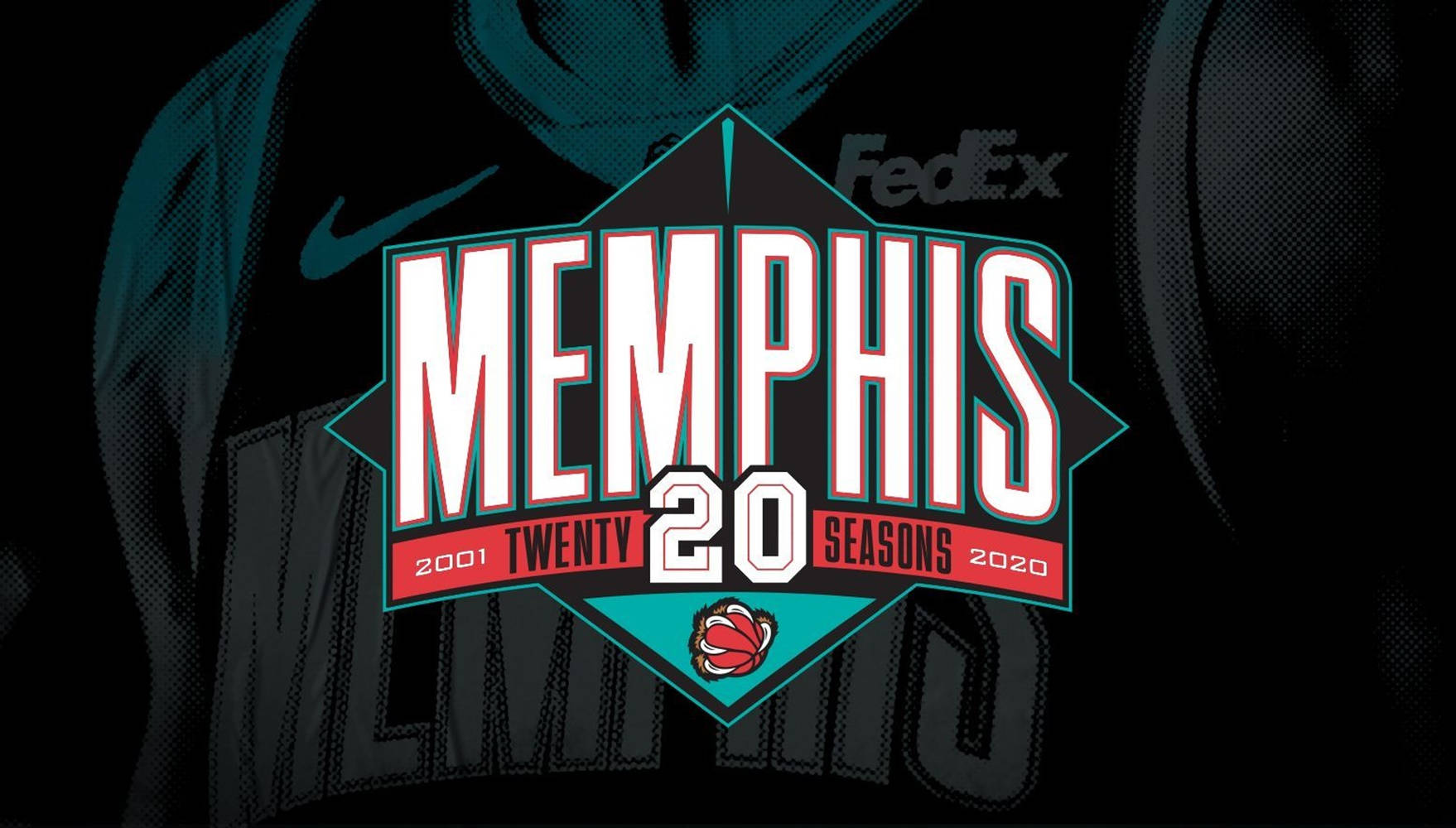 Nba Memphis Grizzlies Logo Twenty Seasons Poster Wallpaper