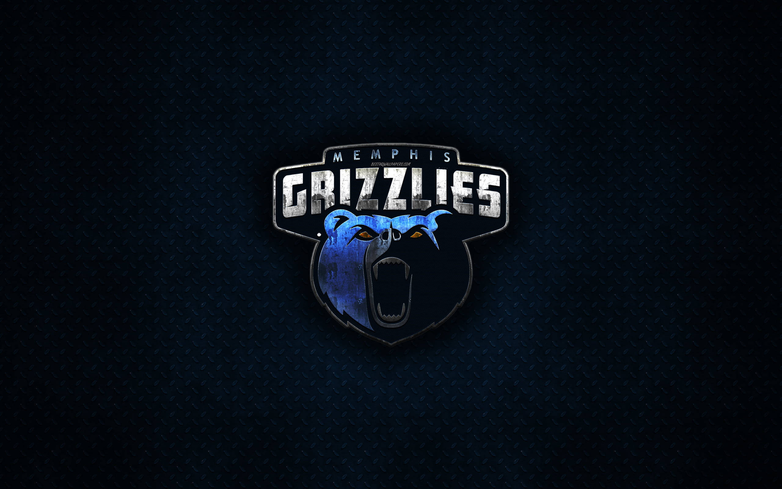 Nba Memphis Grizzlies Logo With 3d Grizzly Bear Background