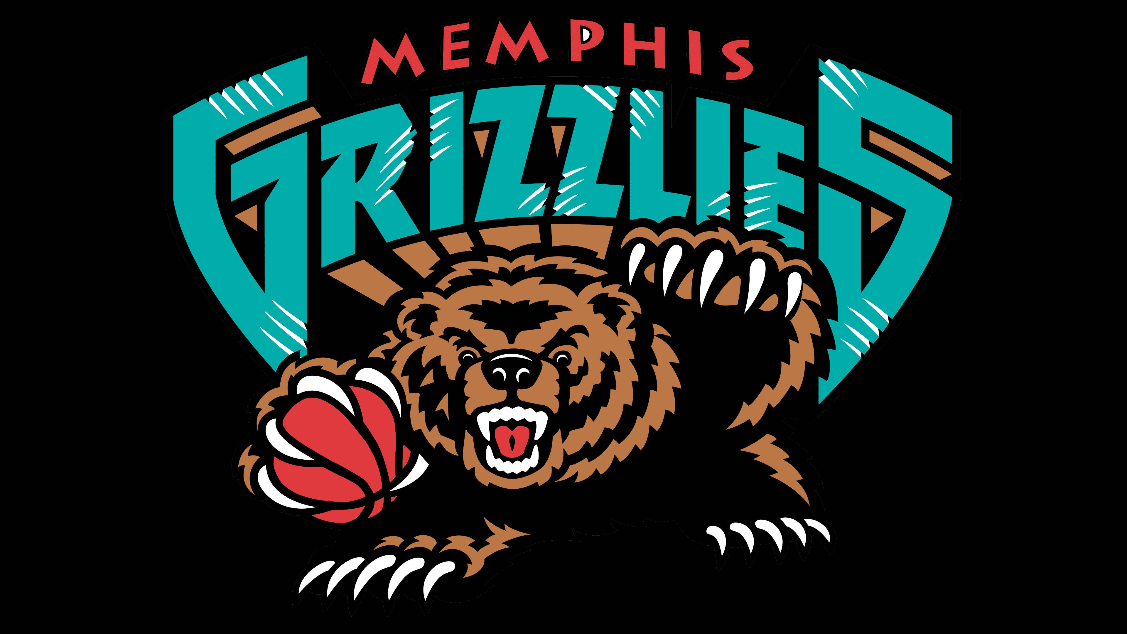Nbamemphis Grizzlies-logotyp Med Björn. Wallpaper