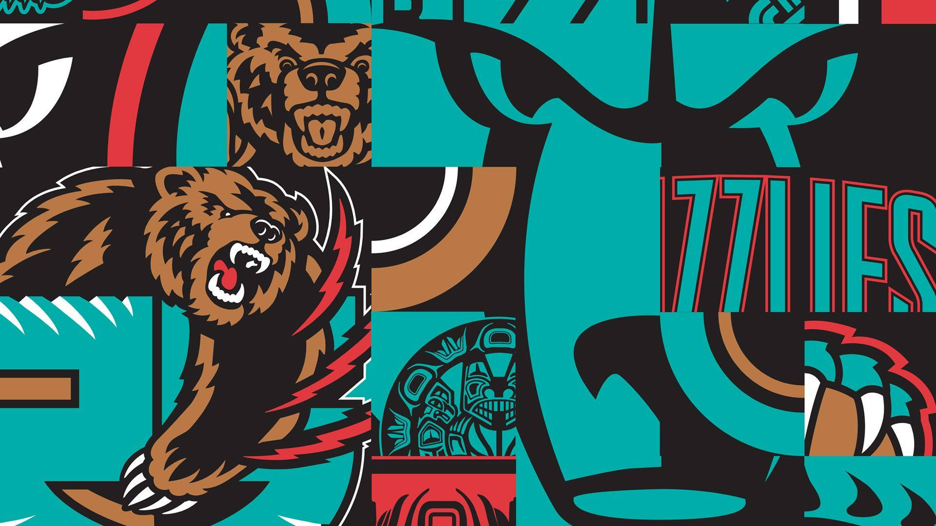 Logotipode Los Memphis Grizzlies De La Nba Con Osos Grizzly Marrones. Fondo de pantalla