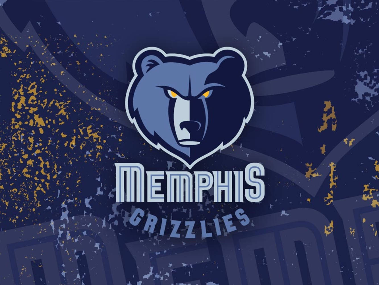 Nba Memphis Grizzlies Logo With Color Splash Wallpaper