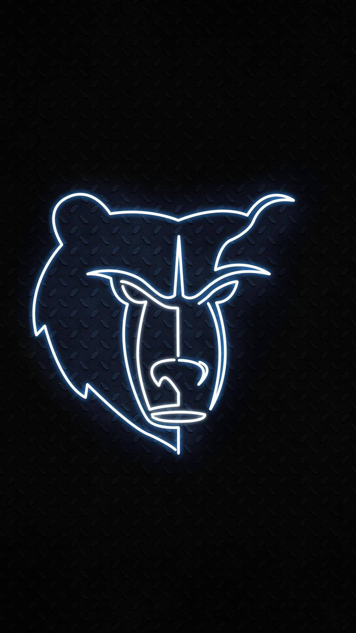Nba Memphis Grizzlies-logo Med Grizzlybjørn Med Halv Ansigt Wallpaper