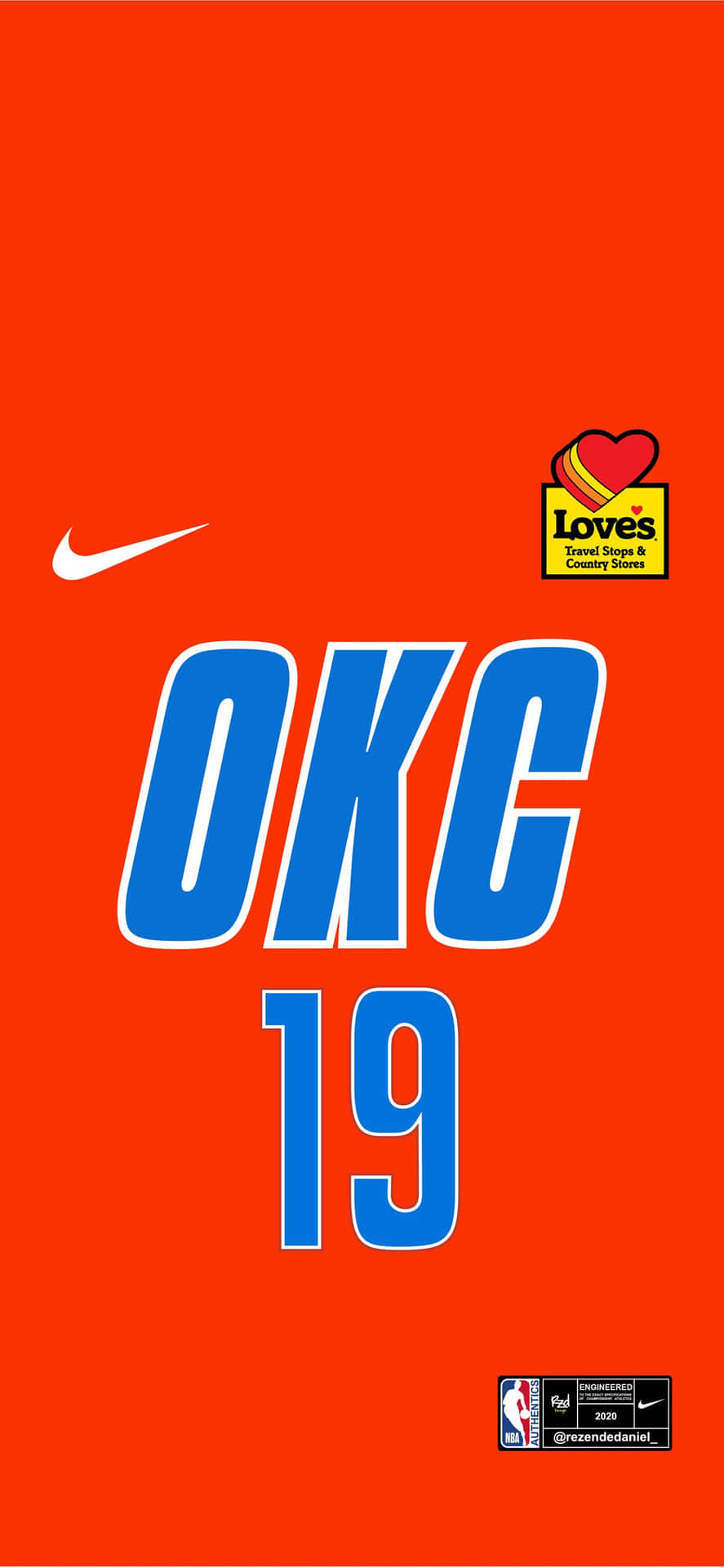 Camisetade Los Oklahoma City Thunders De La Nba Número 19 Fondo de pantalla