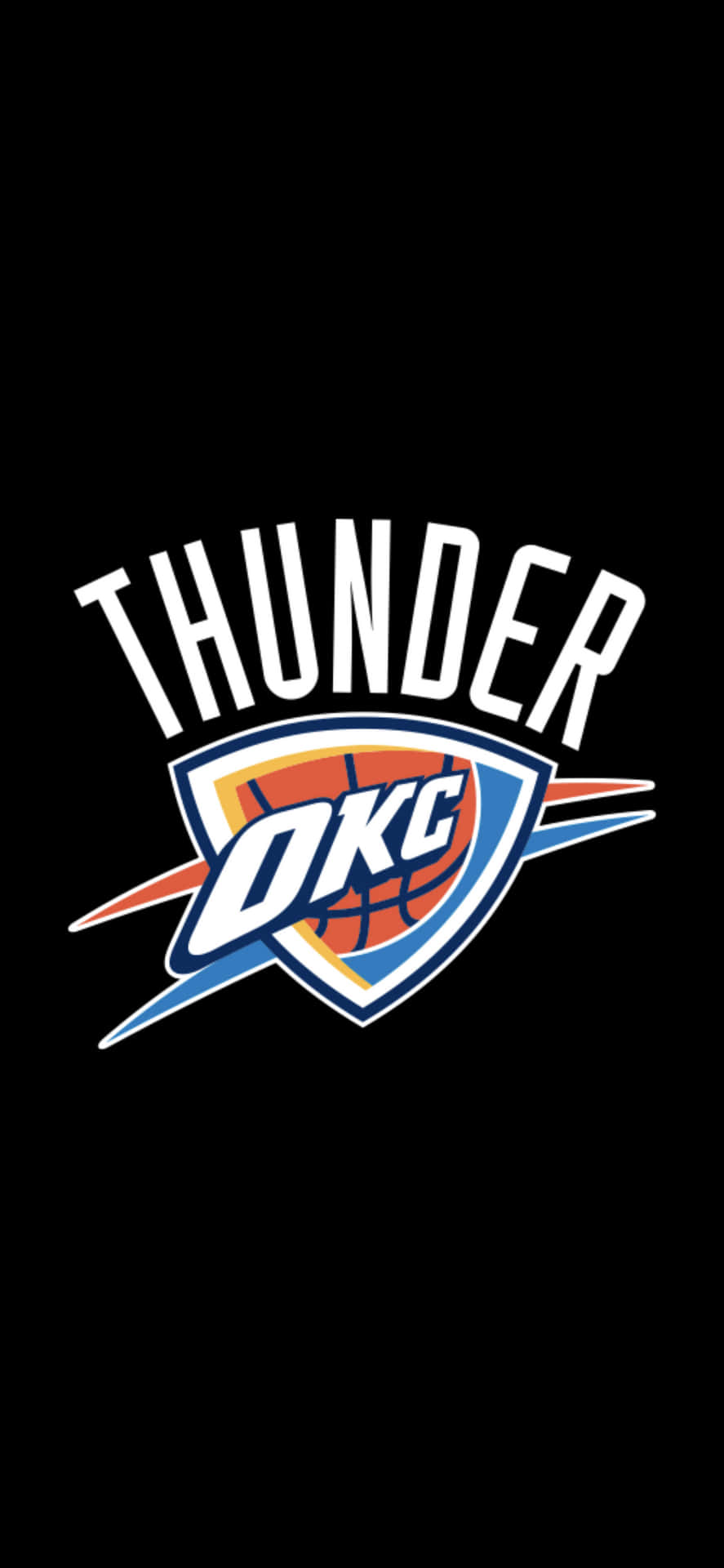 NBA Oklahoma City Thunders Team Logo And Name Wallpaper