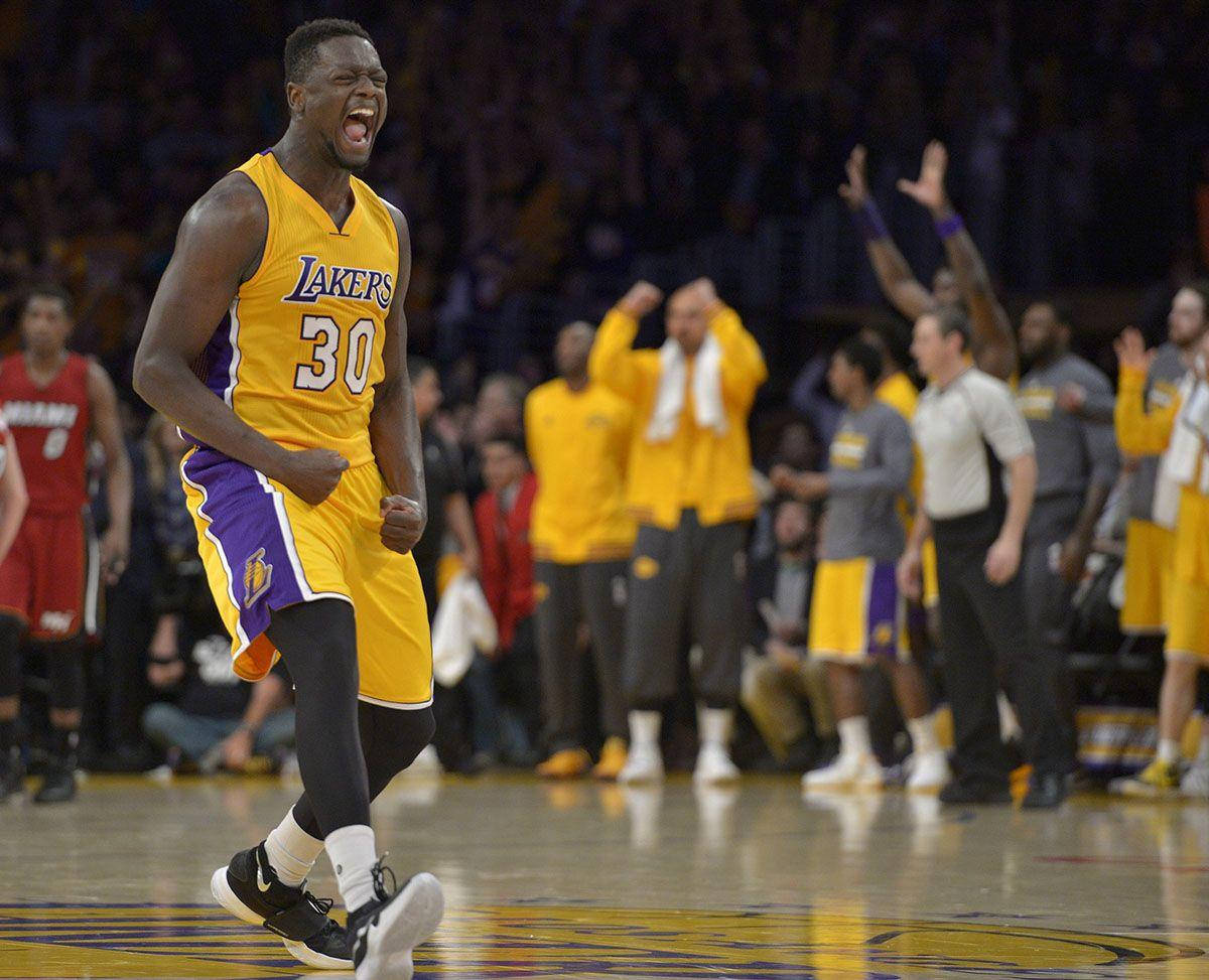 Nba Player Julius Randle Hyped Up Background