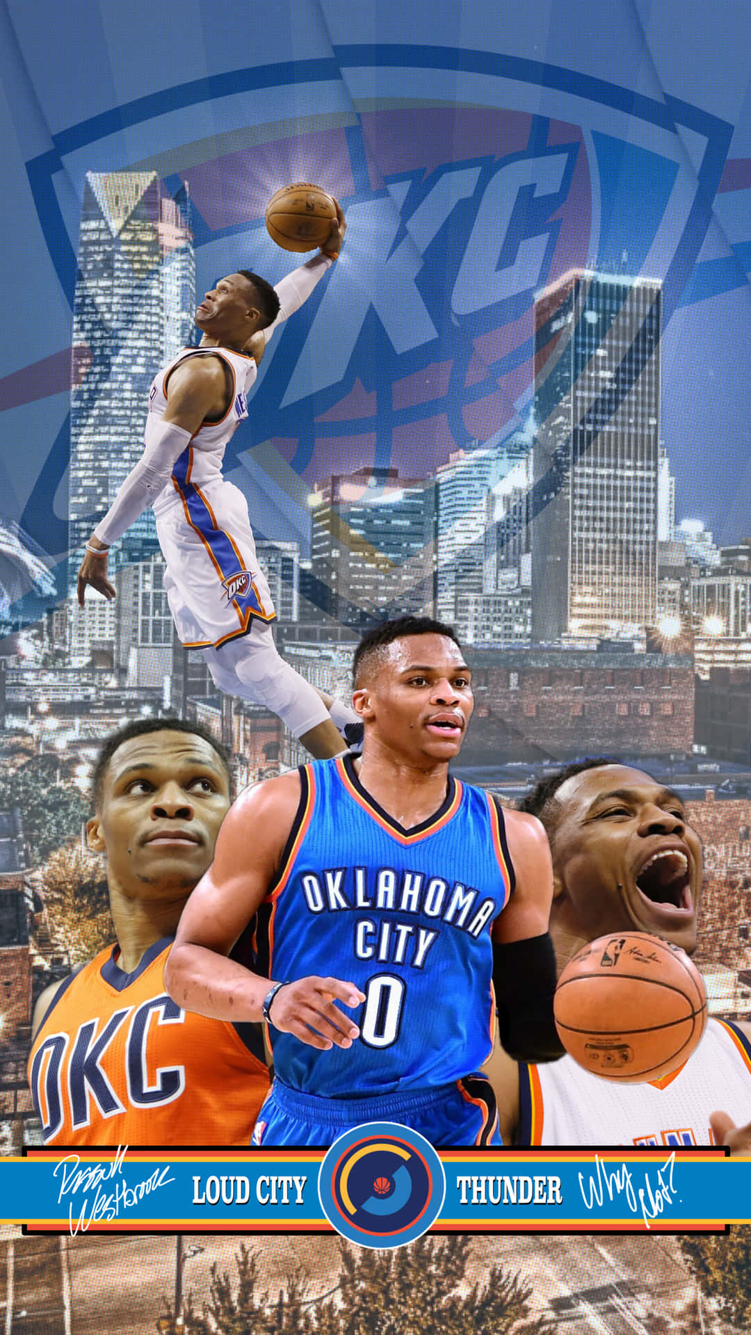Nbaspelare För Oklahoma City Thunders Russell Westbrook. Wallpaper