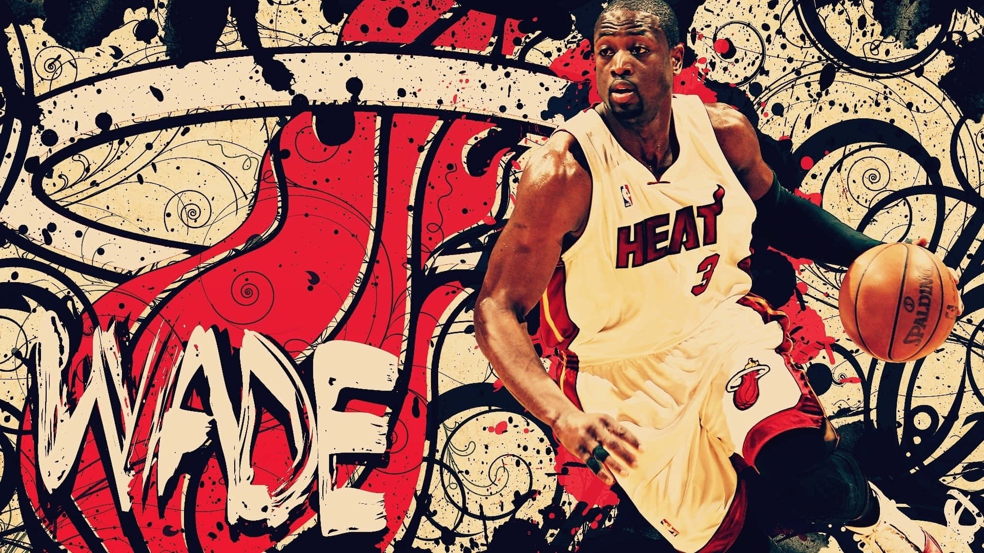 Nbaspelaren Dwayne Wade Från Miami Heat. Wallpaper